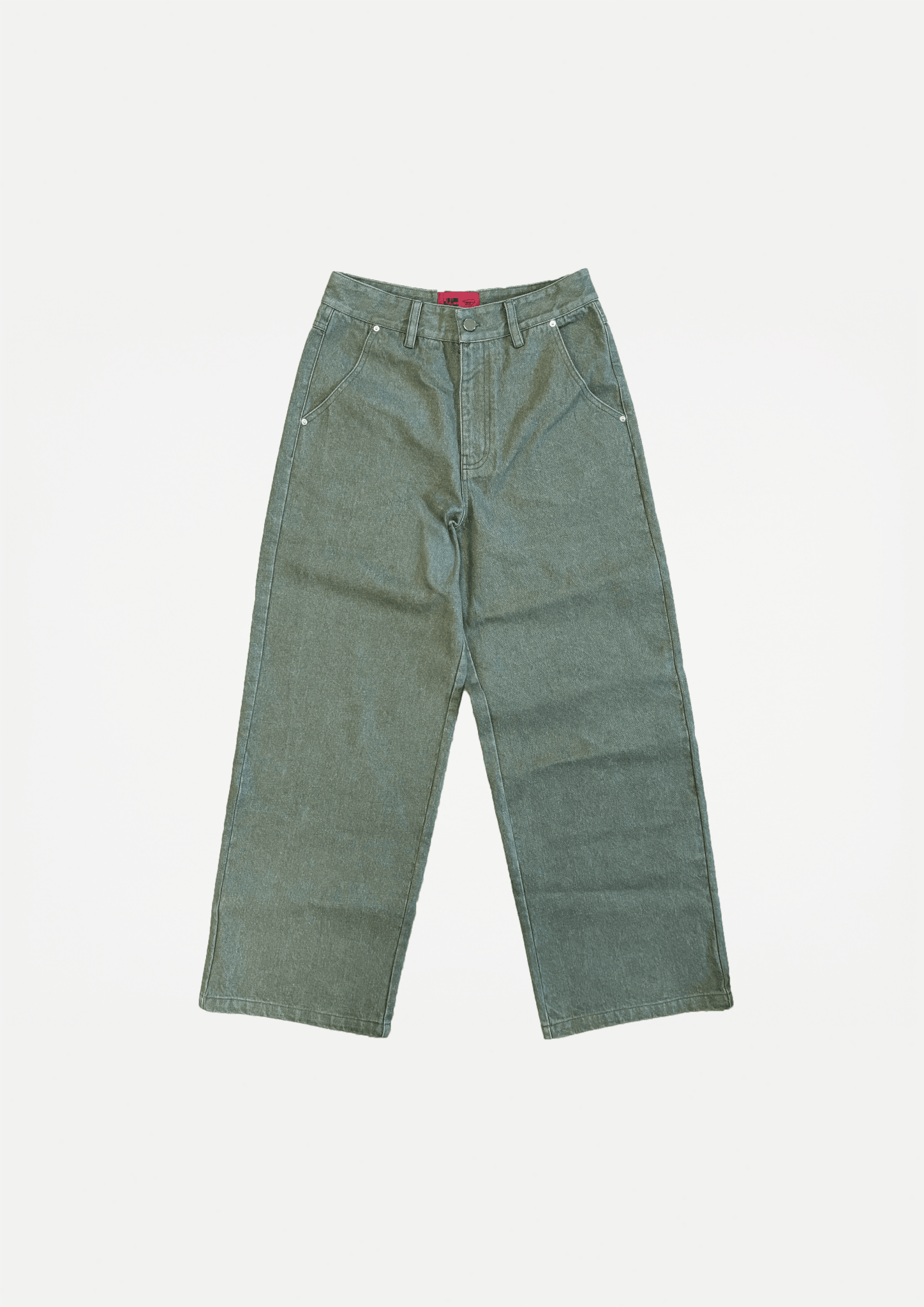 Raw denim jeans (Green) - White Coffee