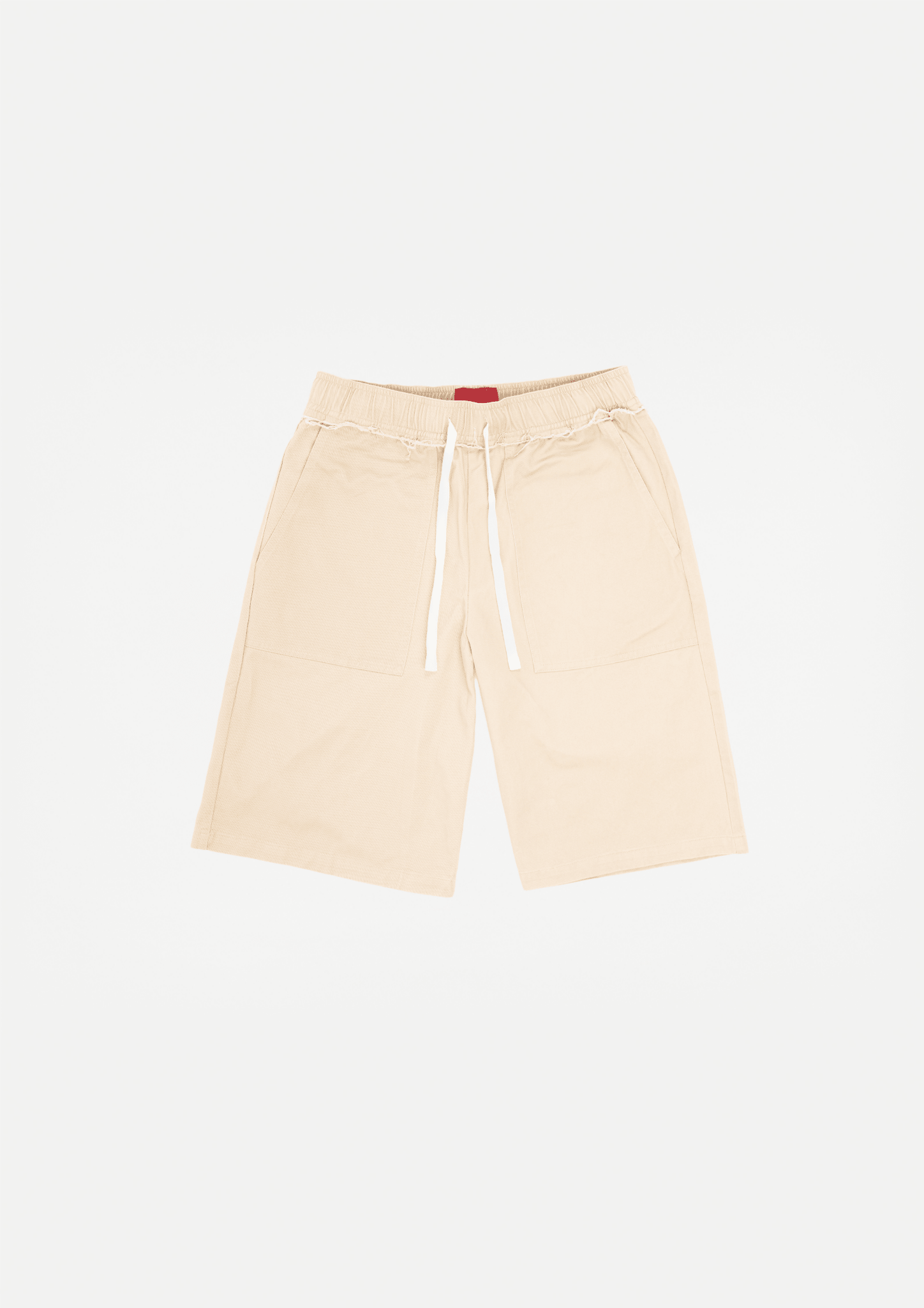 Raw edge canvas shorts (Beige) - White Coffee