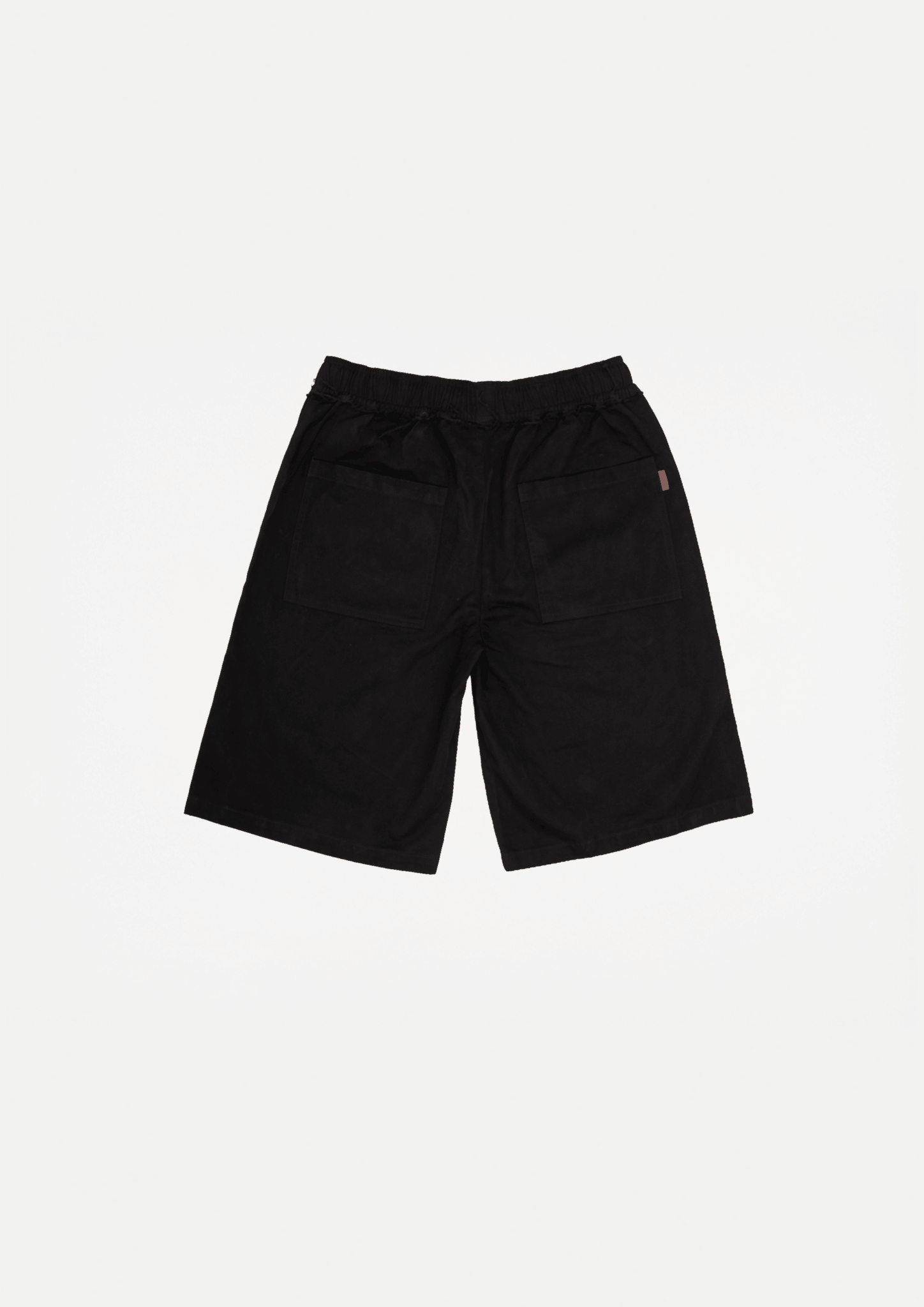Raw edge canvas shorts (Black) - White Coffee