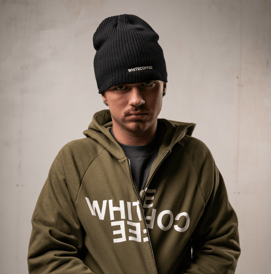 Rib beanie (Black) - WHITE COFFEE