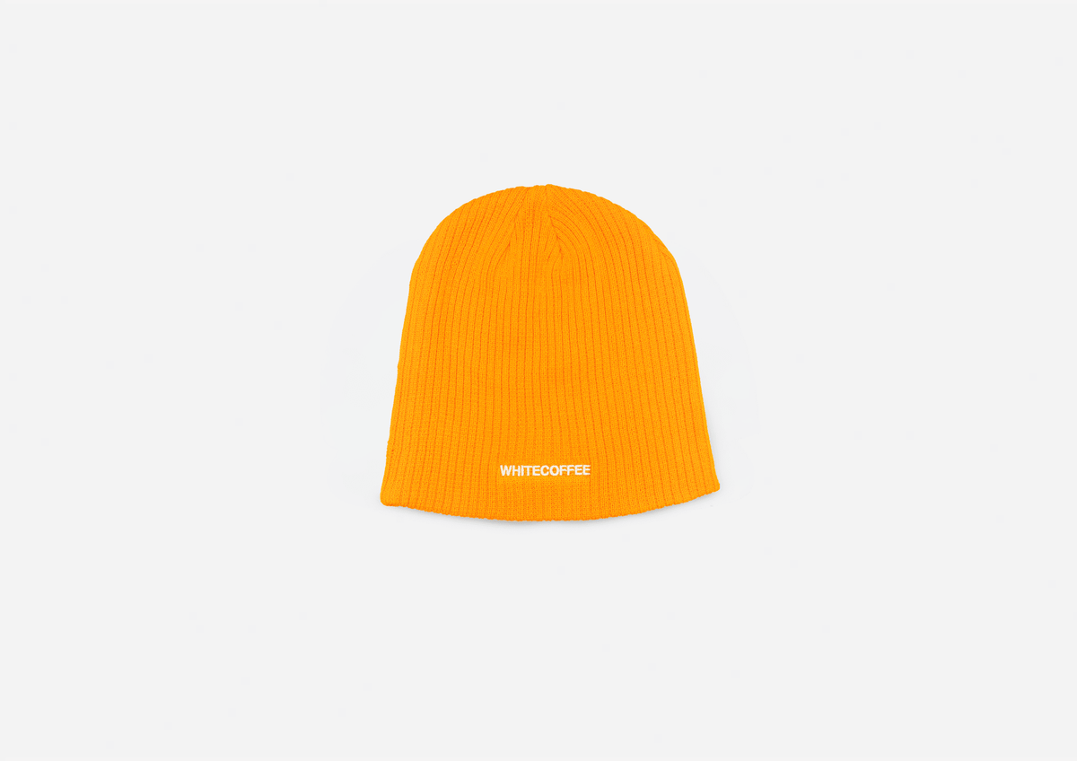 Rib beanie (Orange) - WHITE COFFEE