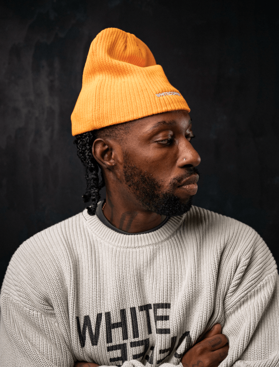 Rib beanie (Orange) - WHITE COFFEE