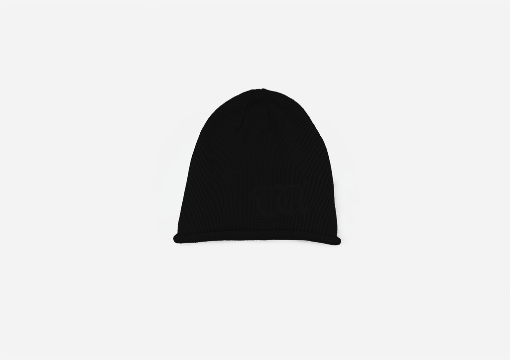 Rolled beanie (Black) - WHITE COFFEE