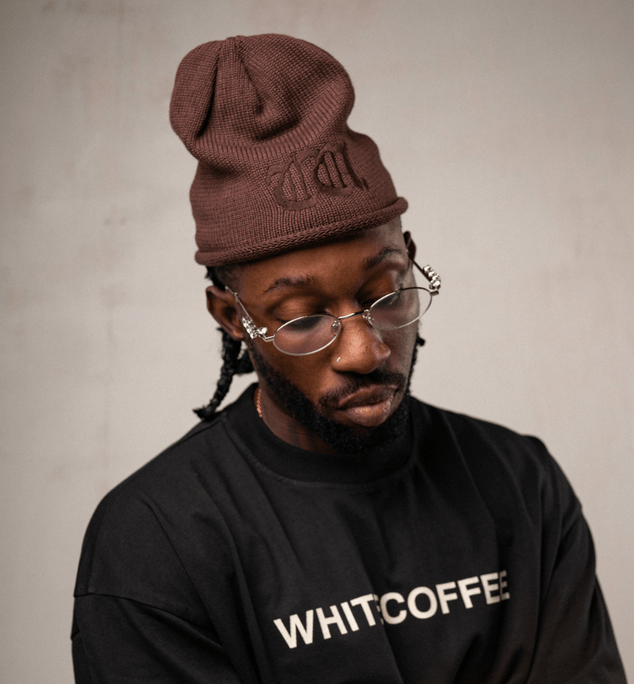 Rolled beanie (Brown) - WHITE COFFEE