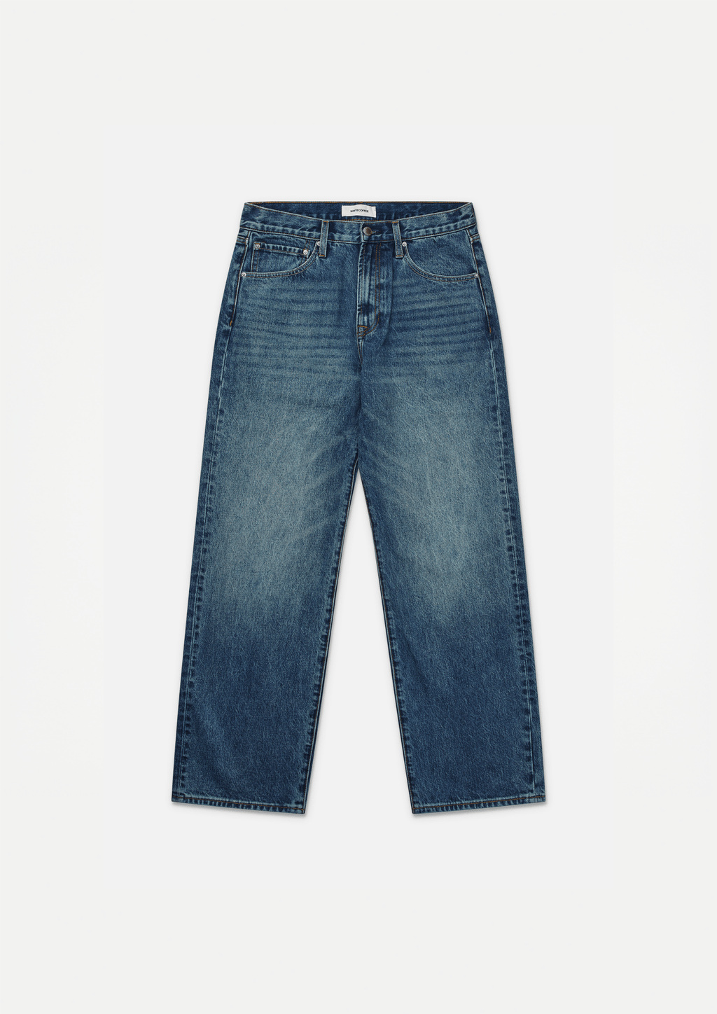 Straight denim jeans (Washed blue) - WHITE COFFEE