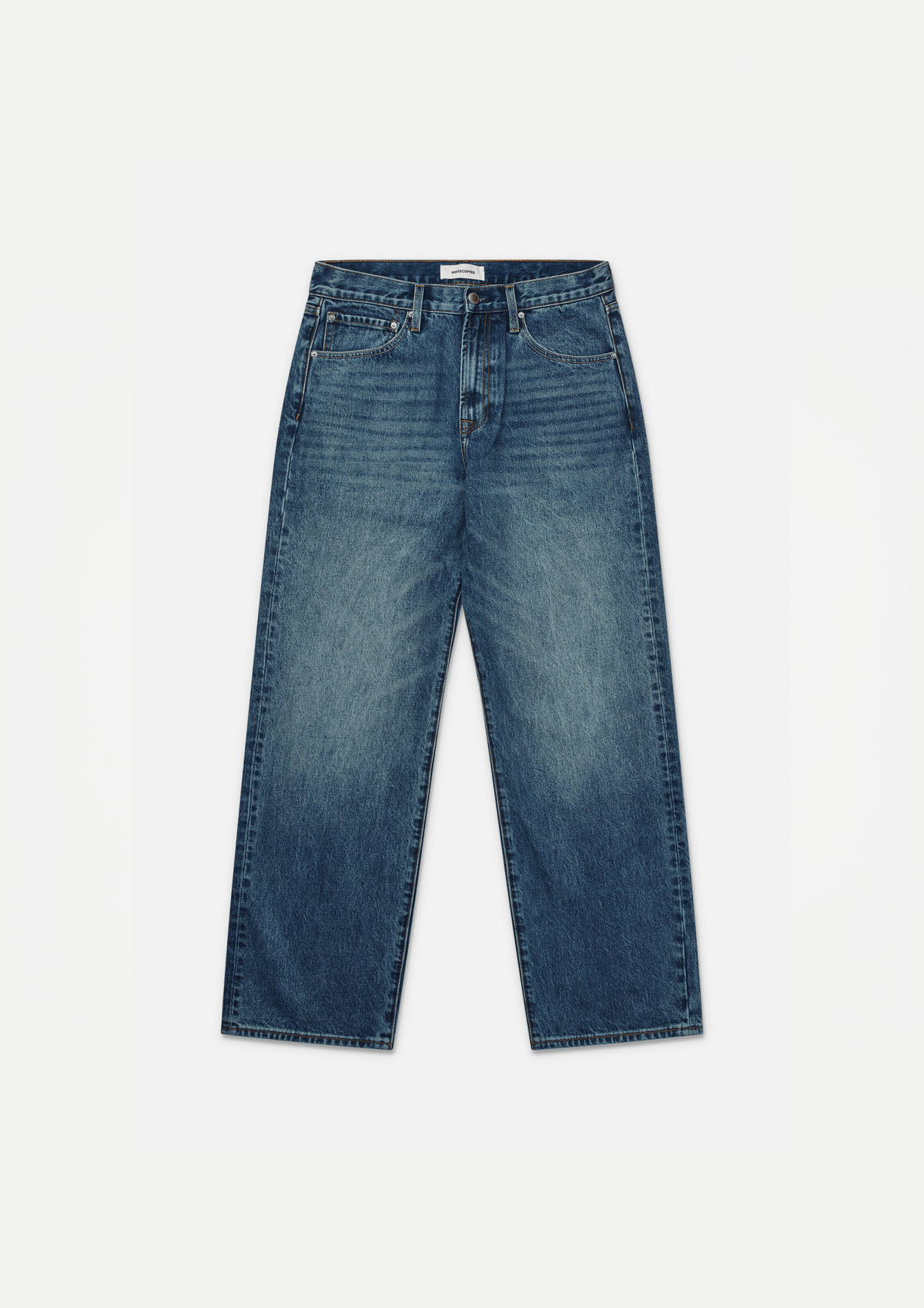 Straight denim jeans (Washed blue) - WHITE COFFEE