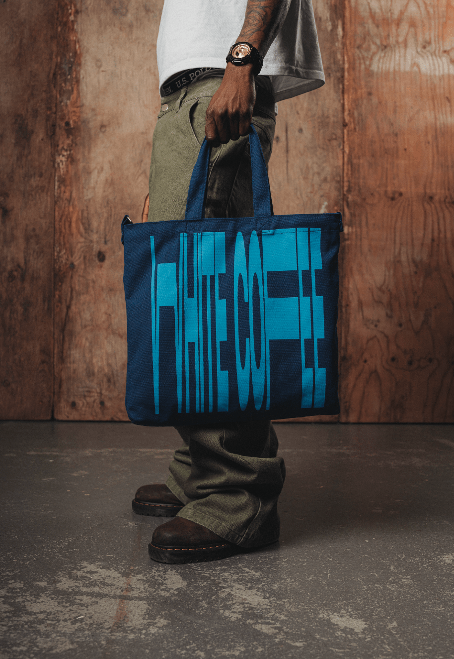 Totebag (Blue/Blue) - White Coffee