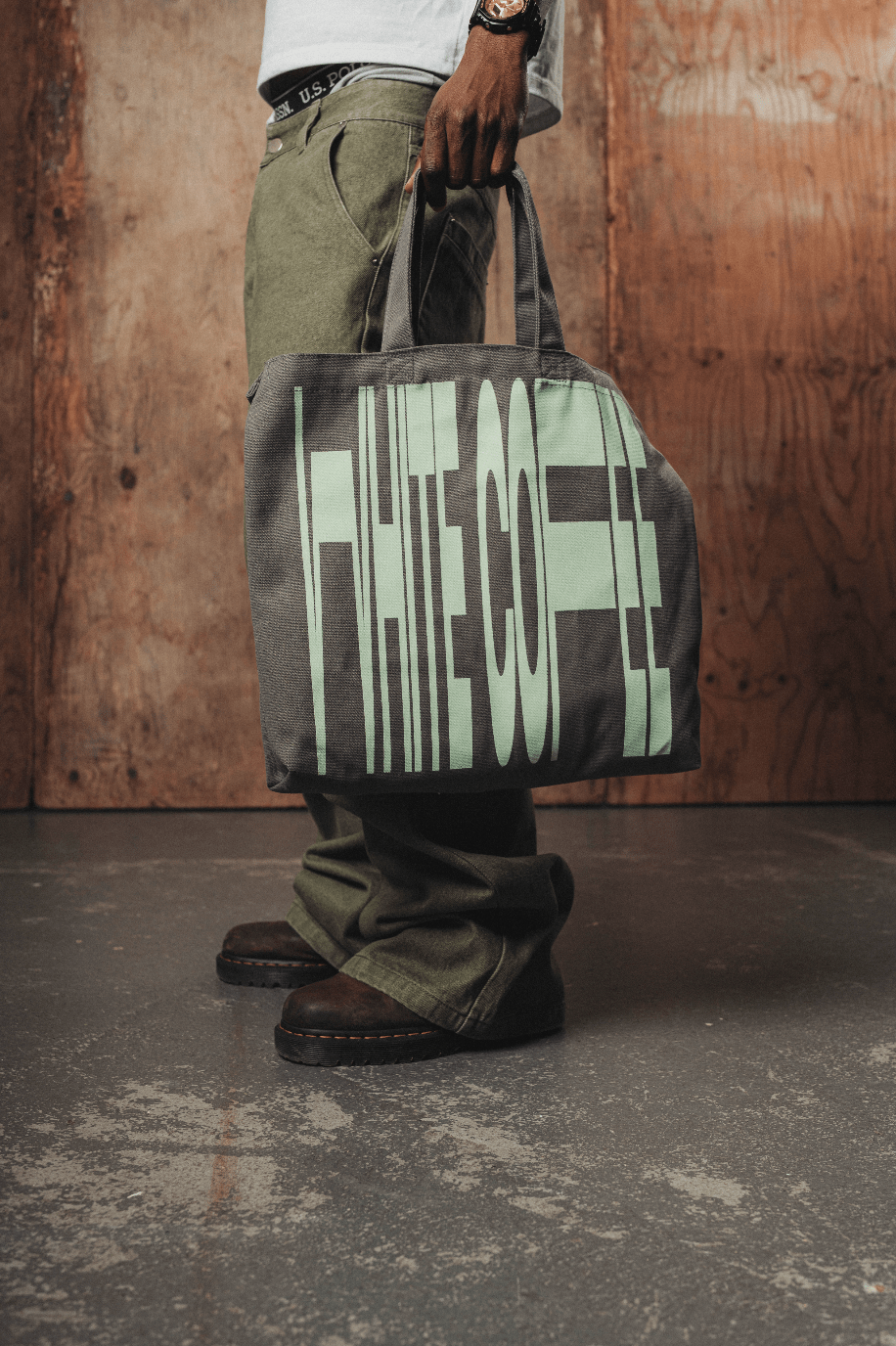 Totebag (Grey/Mint) - White Coffee