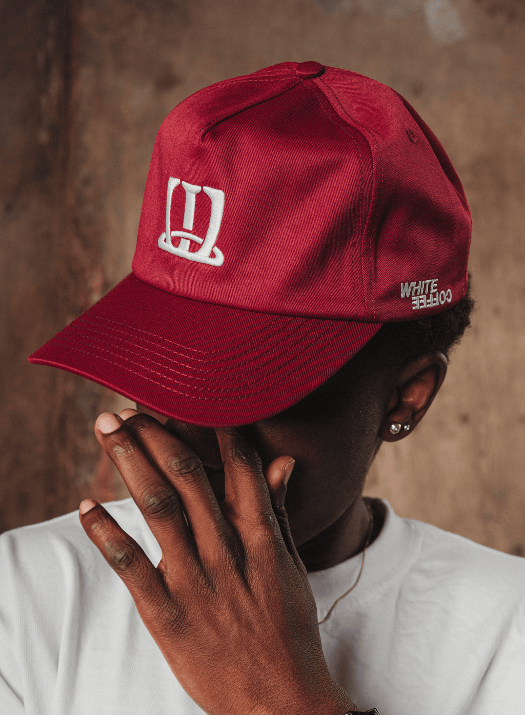 W logo cap (Bordeaux) - White Coffee