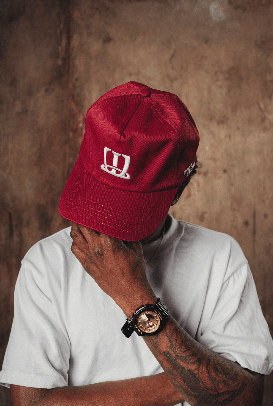 W logo cap (Bordeaux) - White Coffee