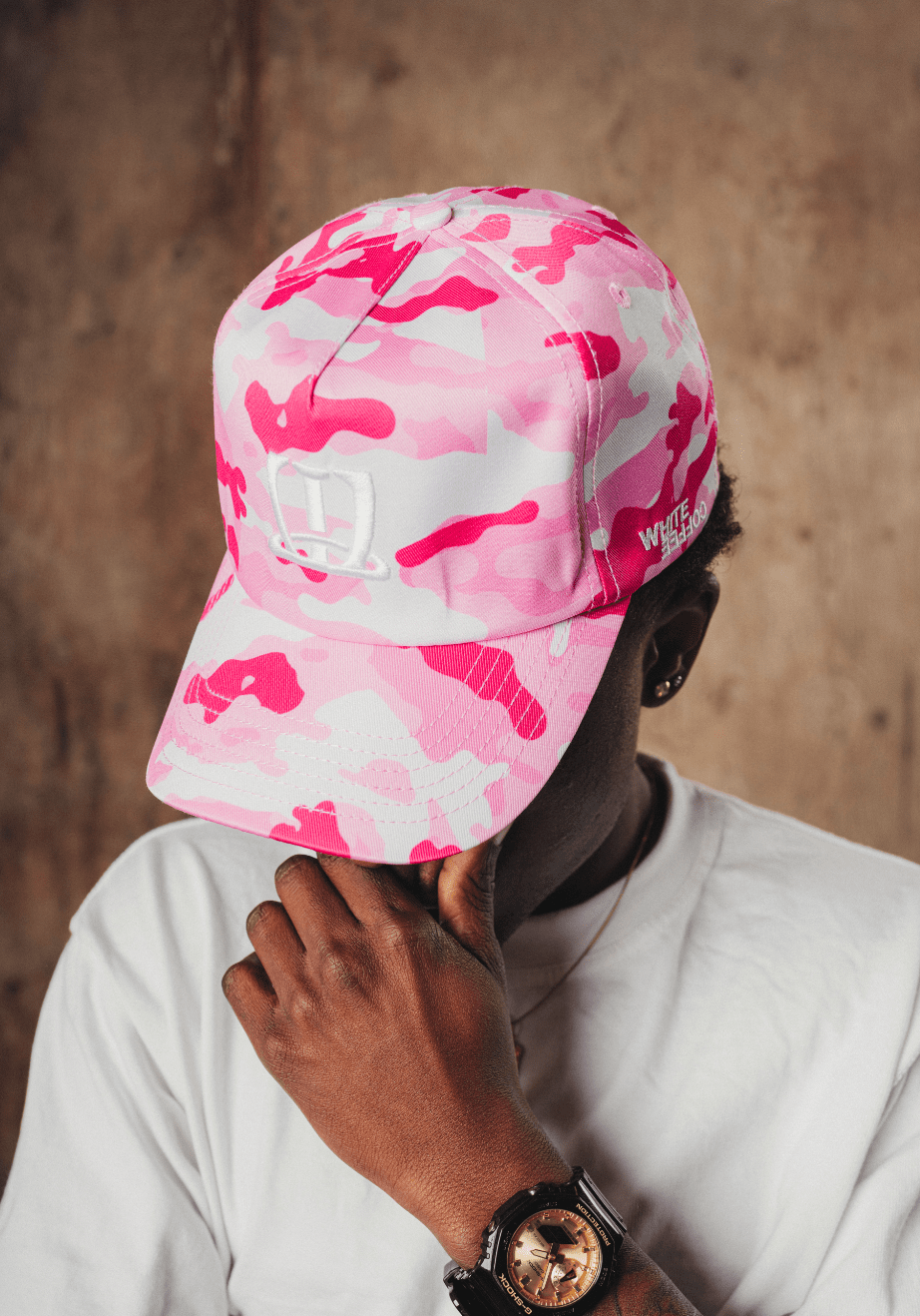 W logo cap (Pink Woodland Camo) - White Coffee
