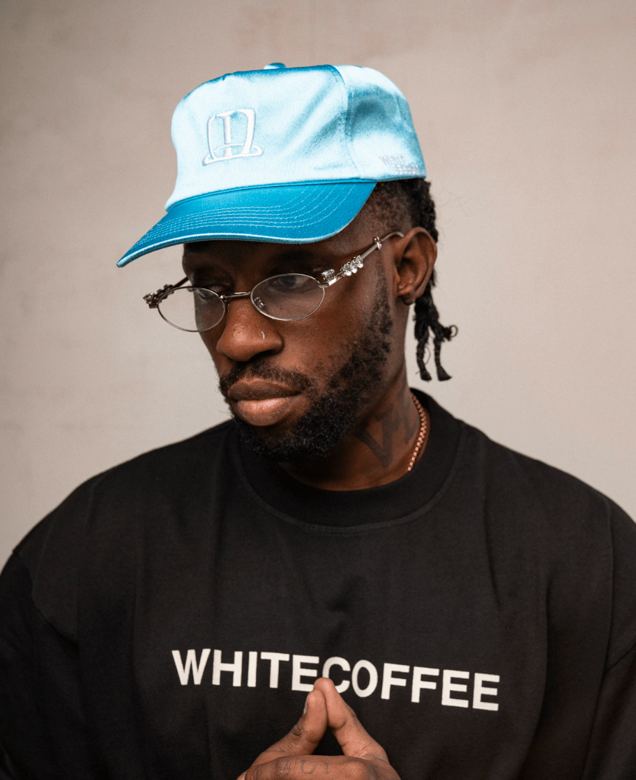 W logo cap satin (Baby blue) - WHITE COFFEE