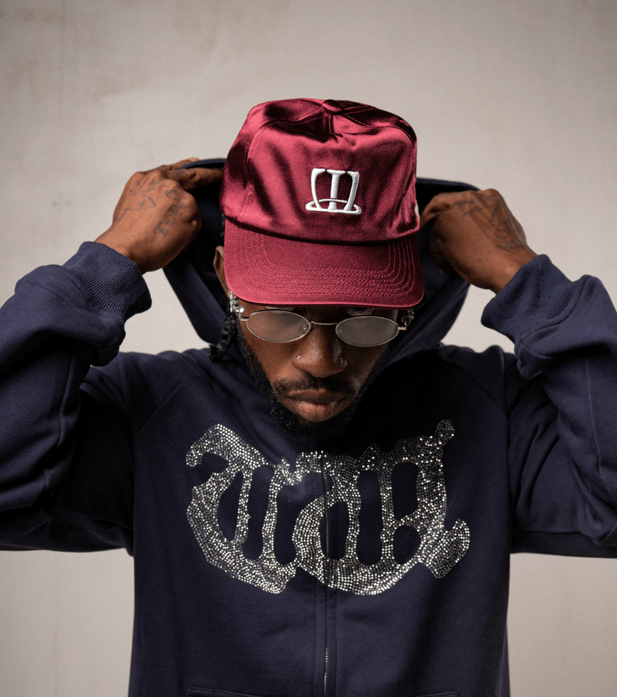 W logo cap satin (Bordeaux) - WHITE COFFEE