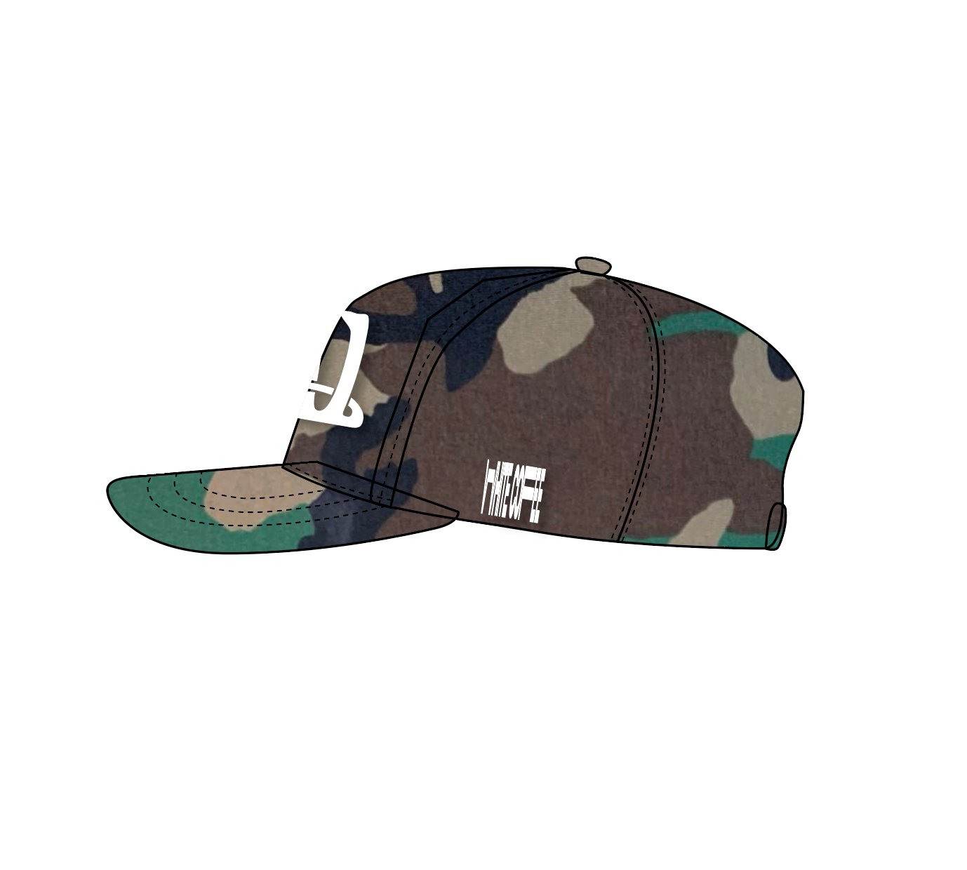 W logo cap (Woodland camo) - White Coffee