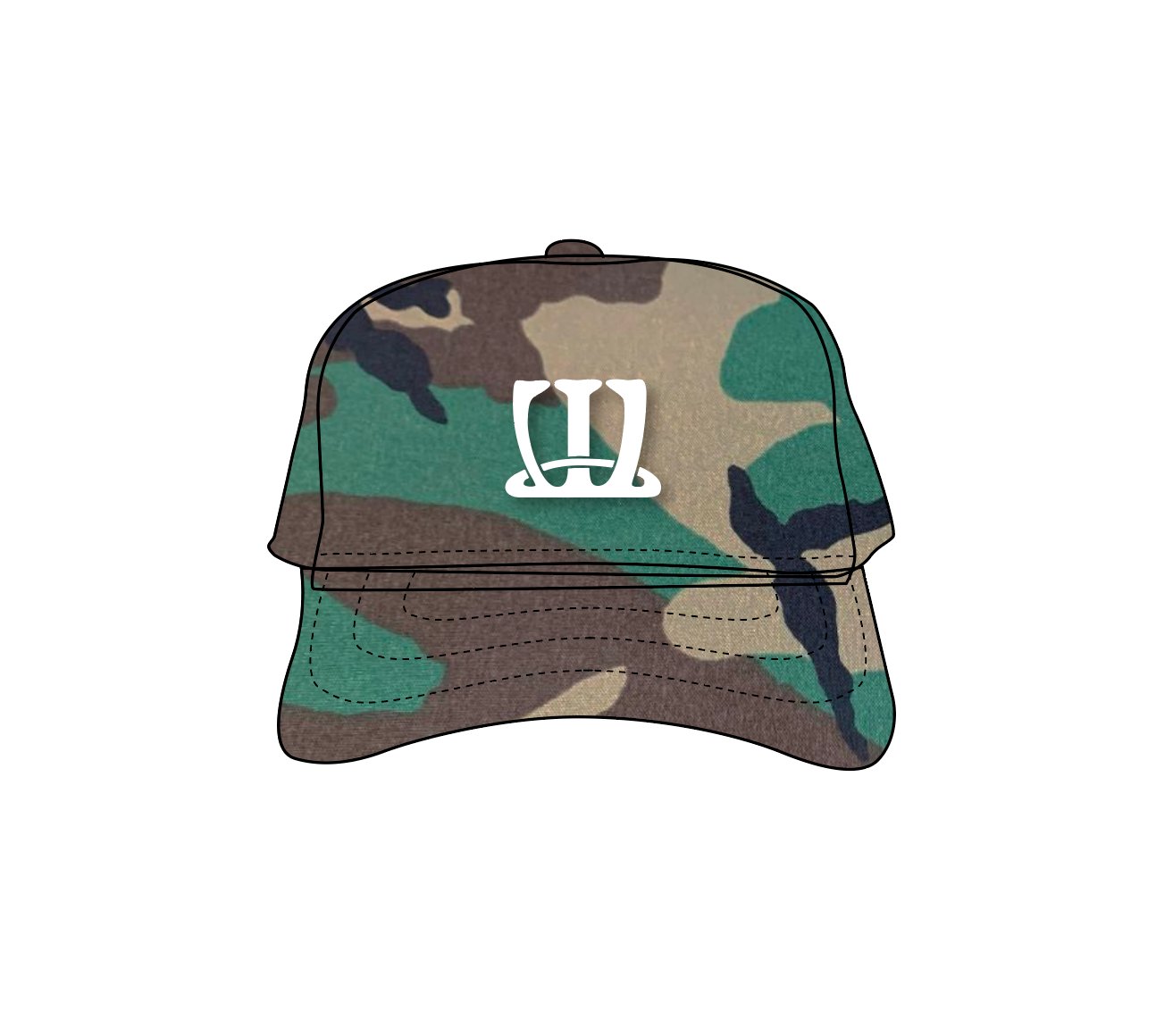 W logo cap (Woodland camo) - White Coffee