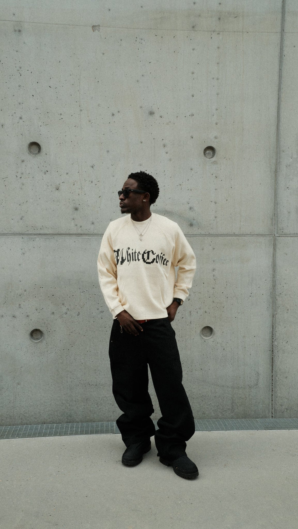 Waffle Long sleeve (Beige) - White Coffee