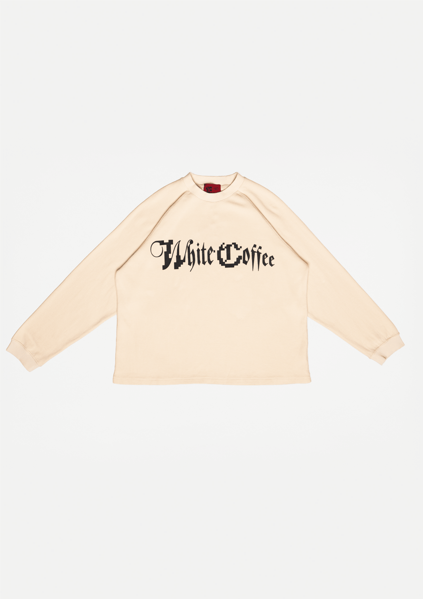 Waffle Long sleeve t-shirt (Beige) - White Coffee