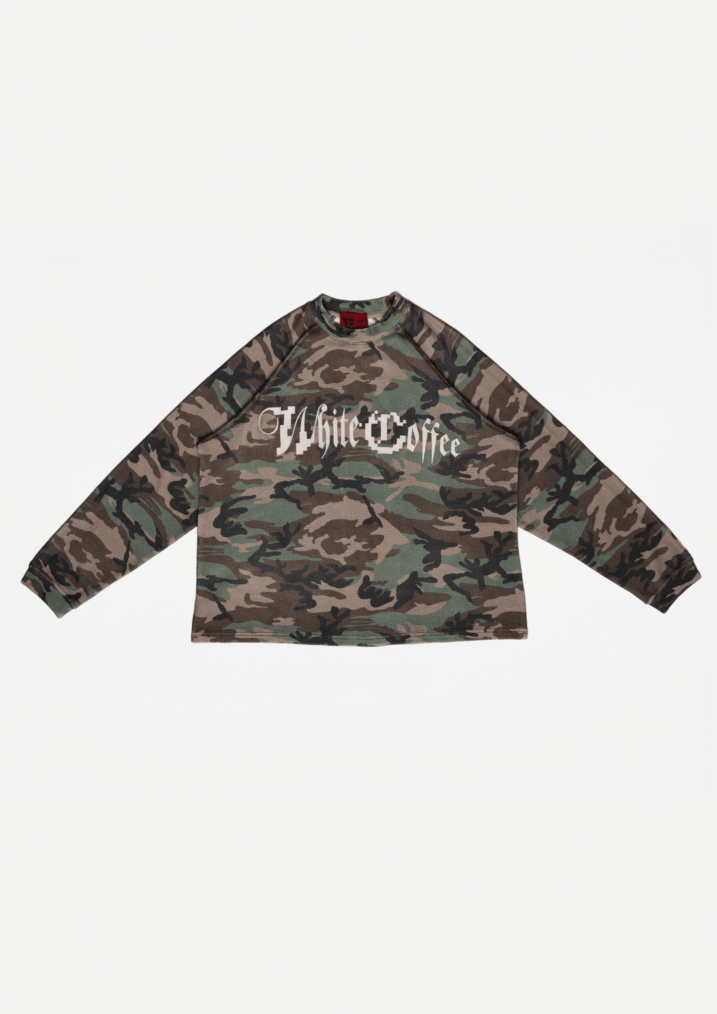 Waffle Long sleeve t-shirt (Washed Camo) - White Coffee