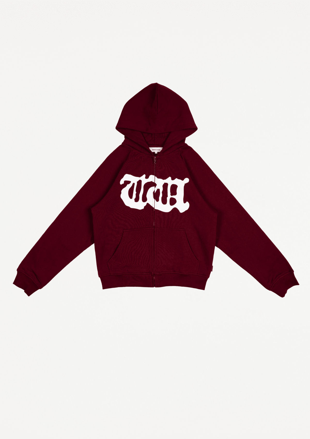 WC double layer zip hoodie (Bordeaux) - WHITE COFFEE