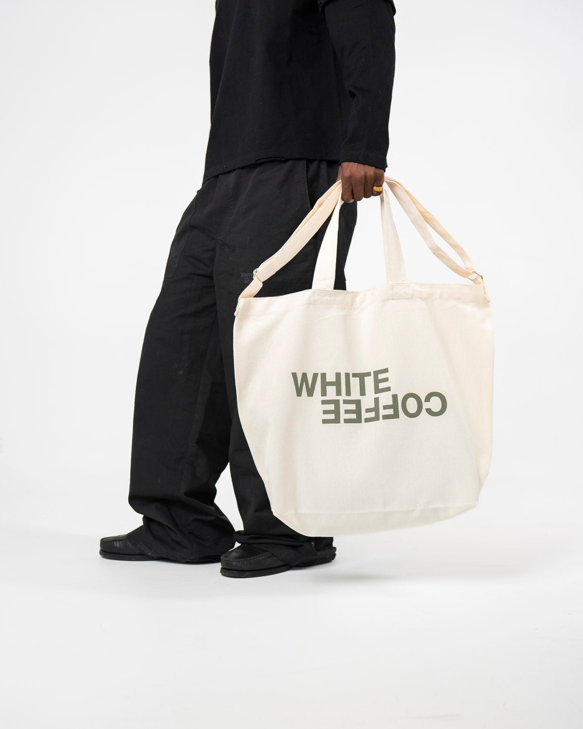 Weekend Totebag (Beige/Army) - WHITE COFFEE