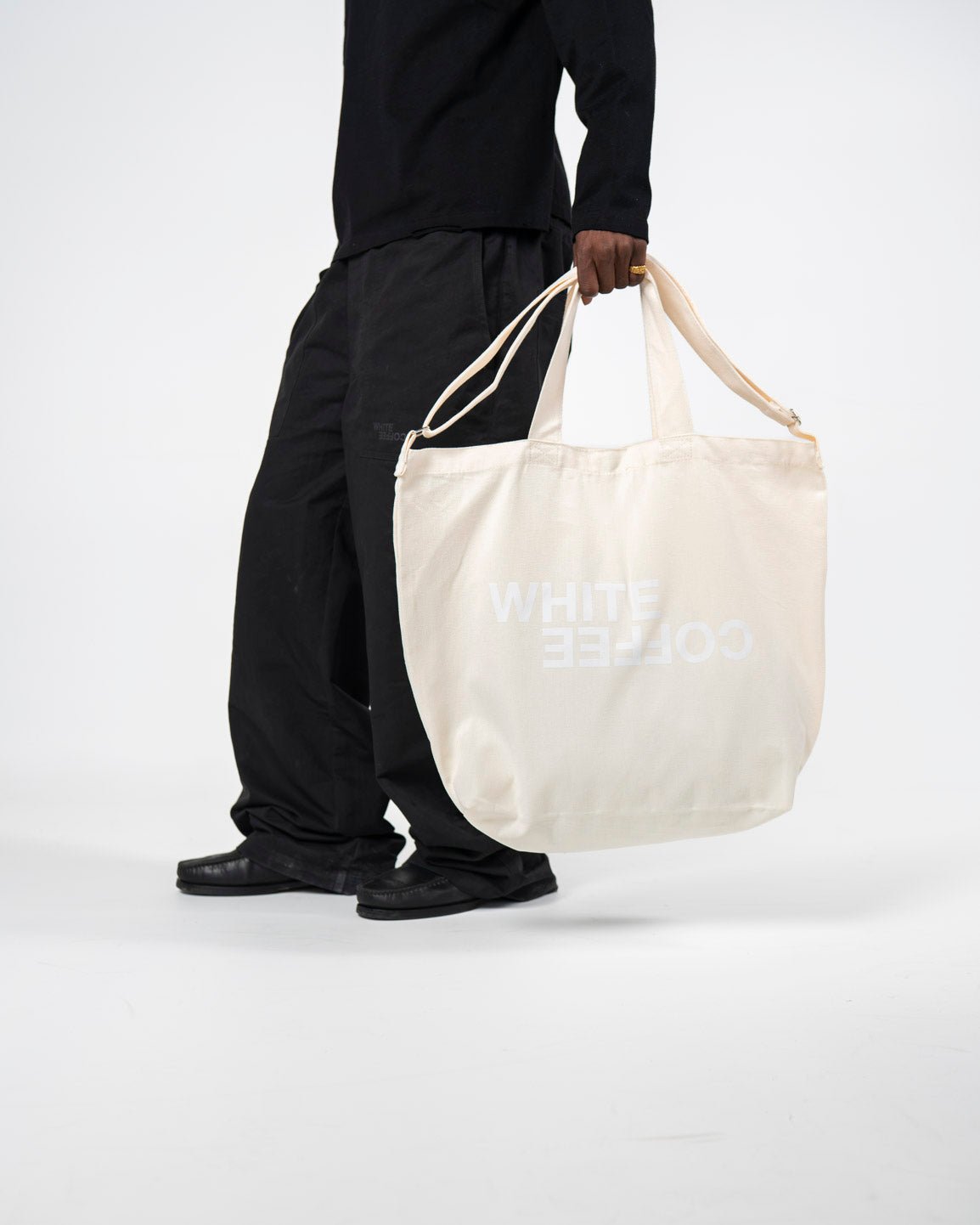 Weekend Totebag (Beige/White) - WHITE COFFEE