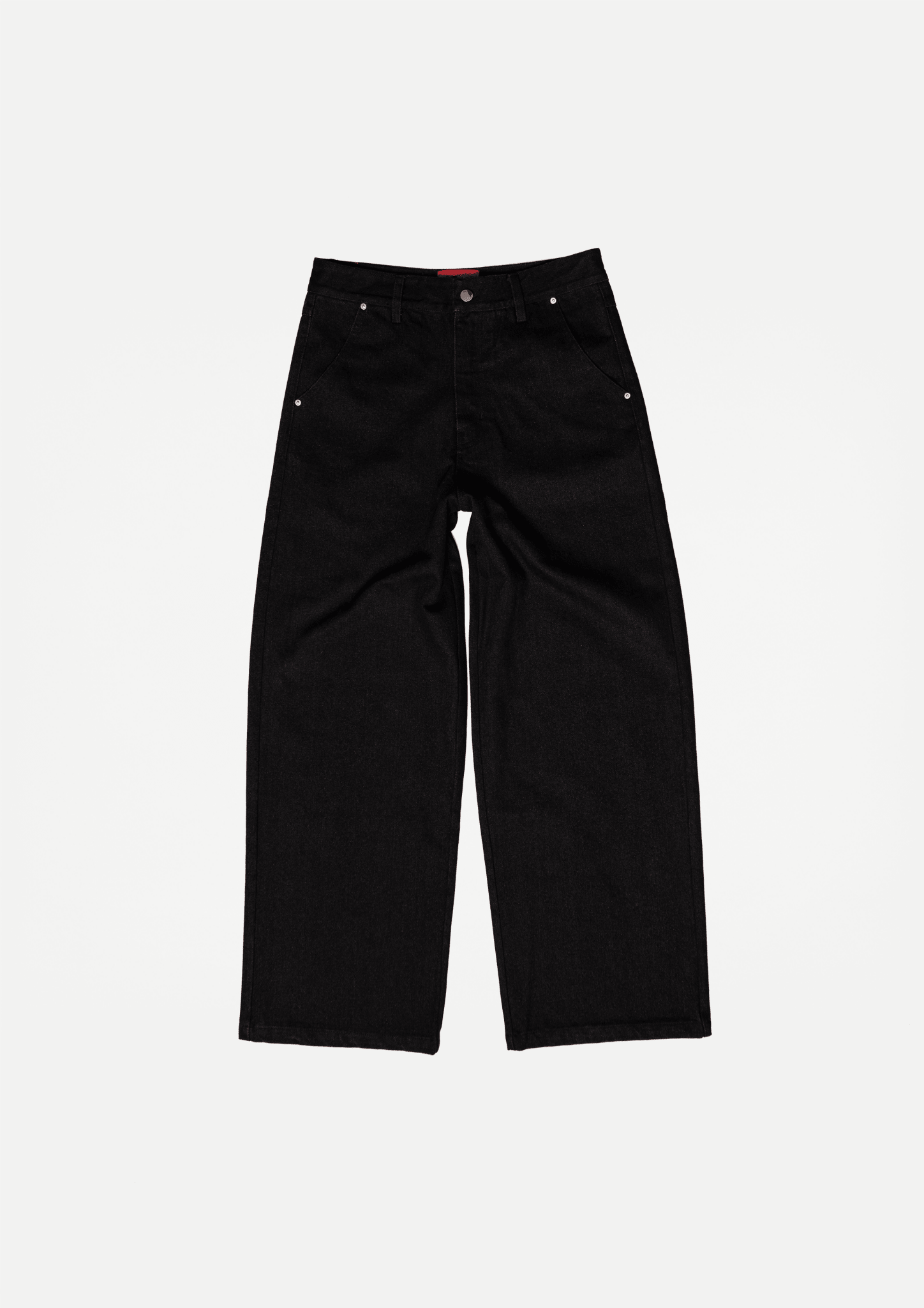 Wide raw denim jeans (Black) - White Coffee