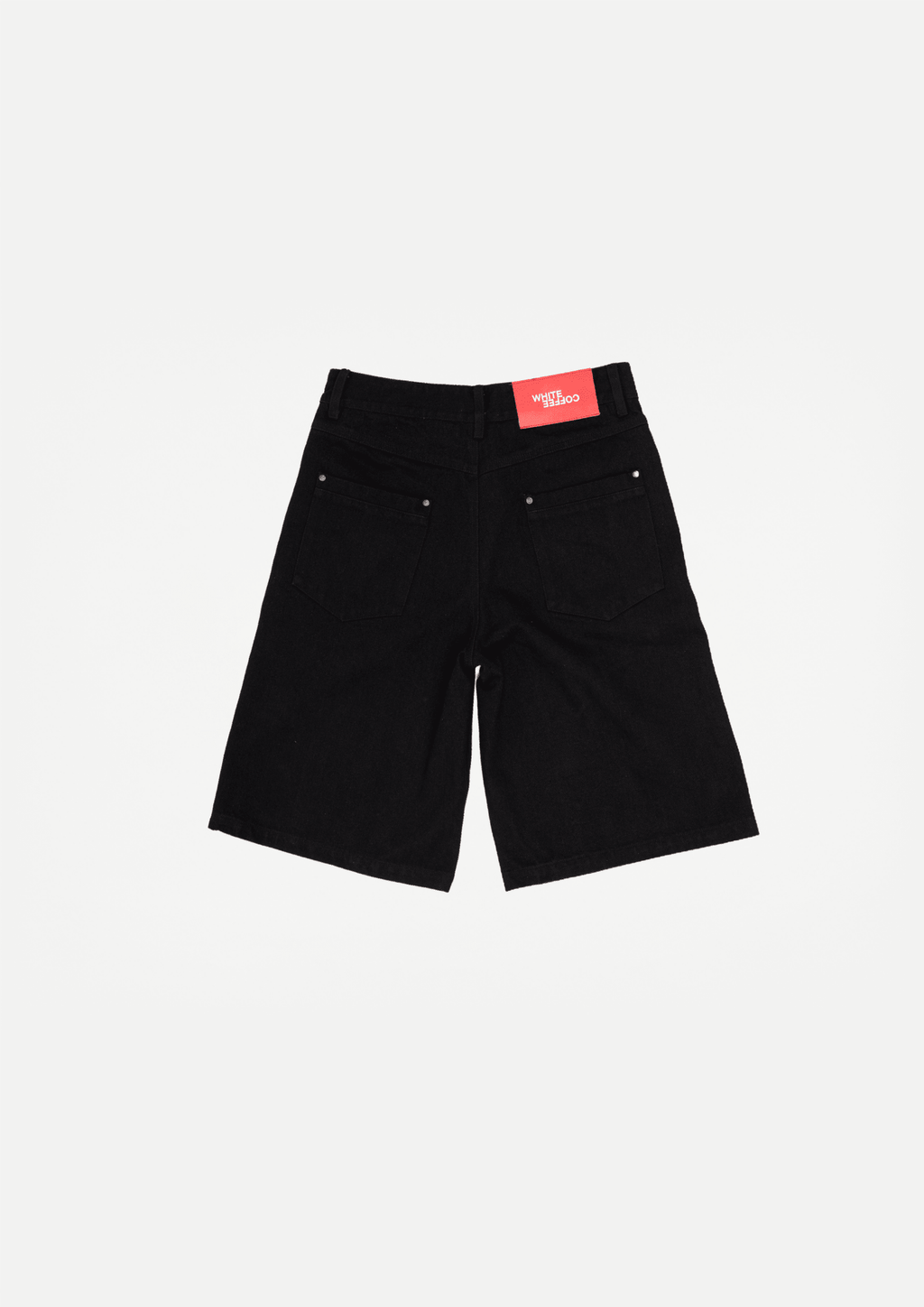 Wide raw denim shorts (Black) – White Coffee