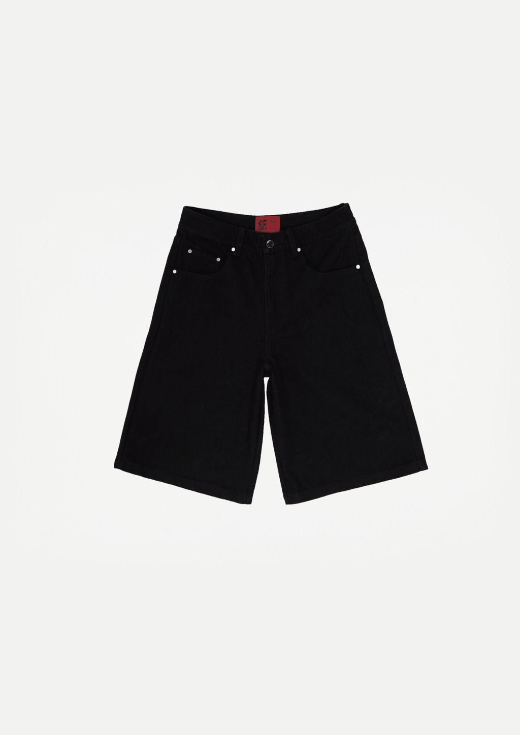 Wide raw denim shorts (Black) – White Coffee