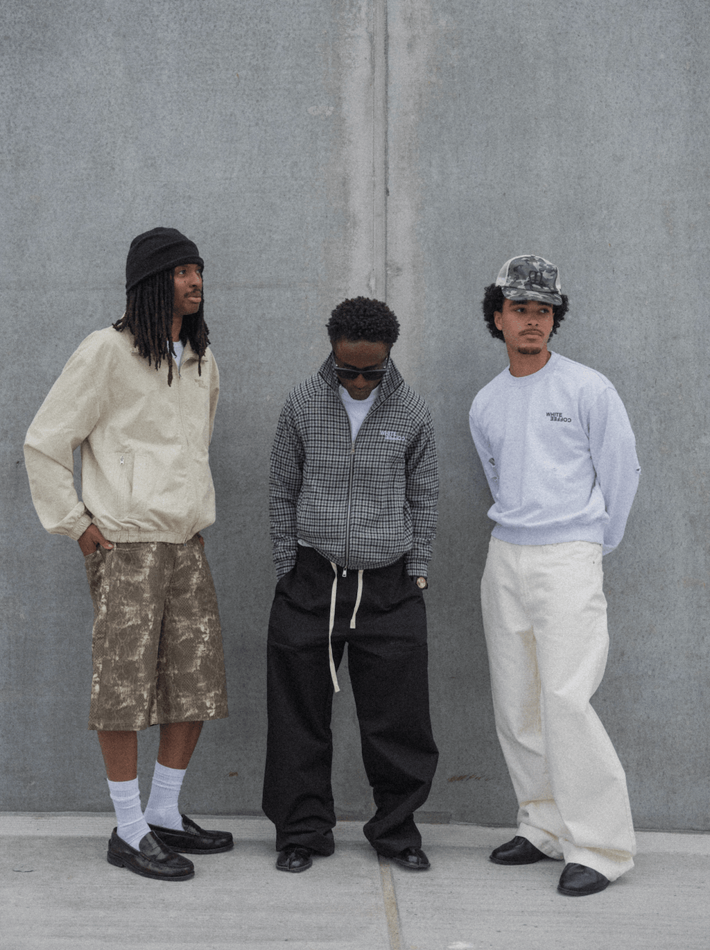Wide techpants (Black) - White Coffee