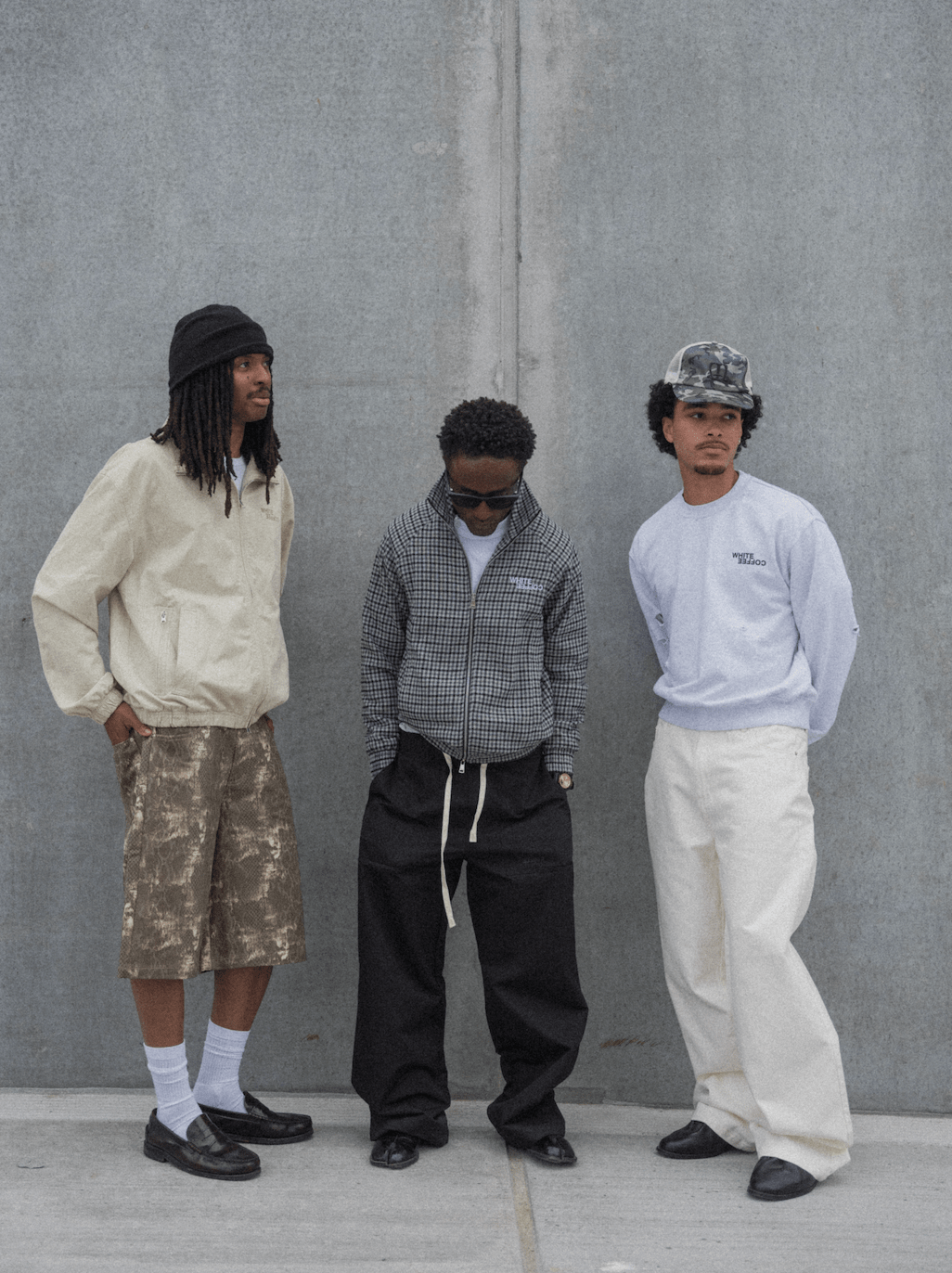 Wide techpants (Black) - White Coffee
