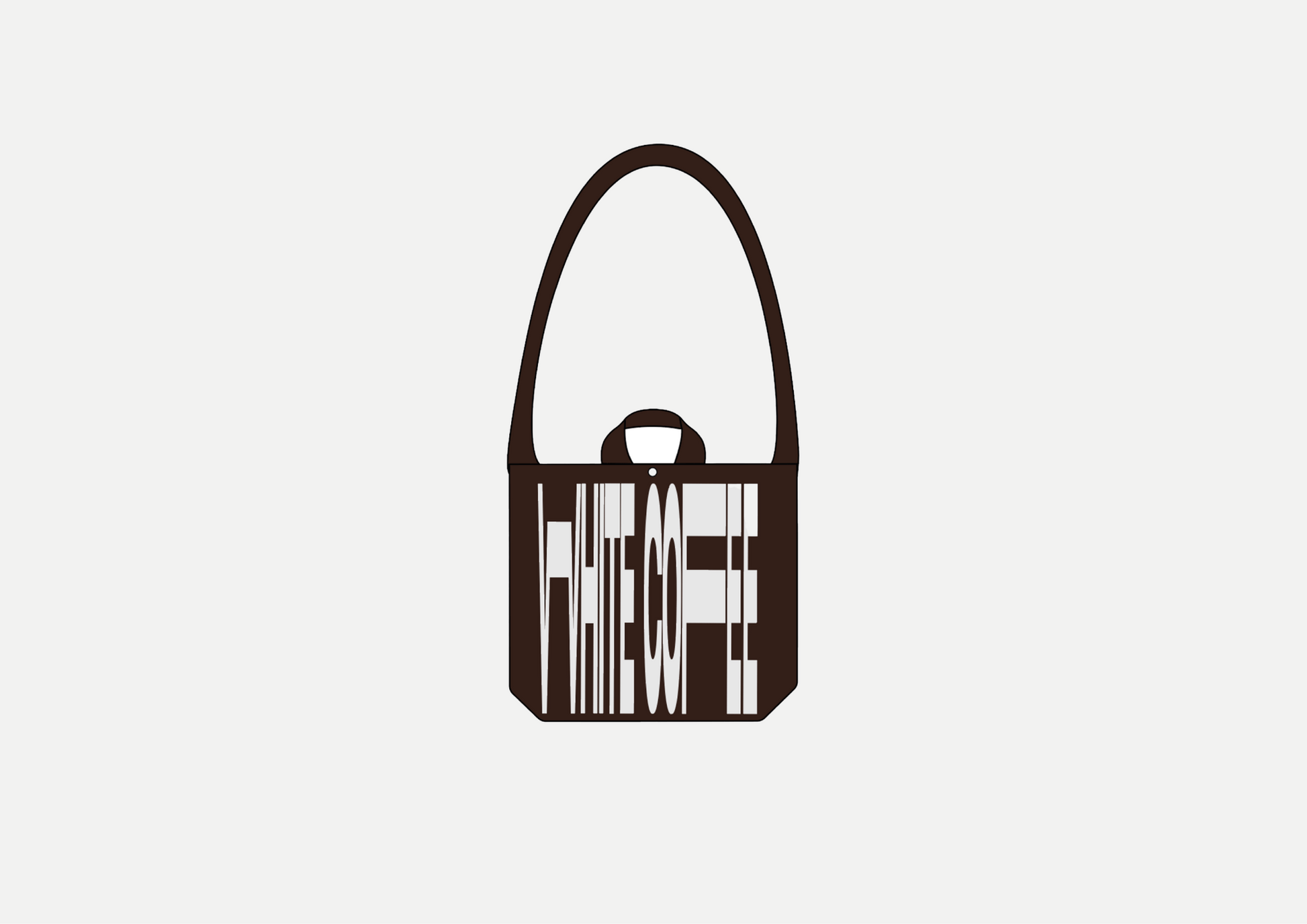 Worn in totebag (Brown/White) - White Coffee