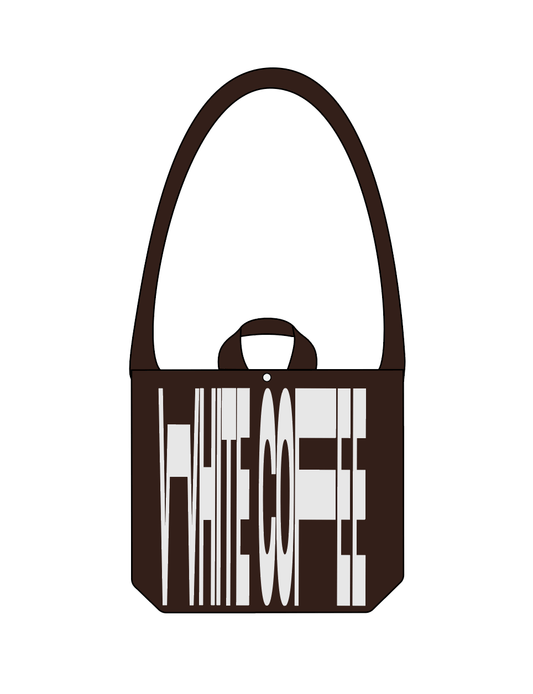 Worn in totebag (Brown/White) - White Coffee